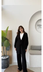 Eliora Çift Bağcıklı Triko Takım - Siyah