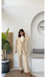 Eliora Çift Bağcıklı Triko Takım - Taş