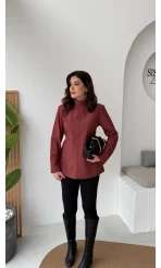 Ellıs Vatkalı Bağlamalı Tunik Gömlek - Kiremit - Kod: 26200