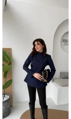 Ellıs Vatkalı Bağlamalı Tunik Gömlek - Lacivert - Kod: 26200