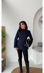 Ellıs Vatkalı Bağlamalı Tunik Gömlek - Lacivert - Kod: 26200