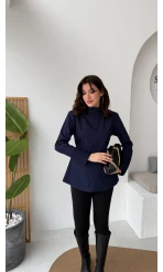 Ellıs Vatkalı Bağlamalı Tunik Gömlek - Lacivert - Kod: 26200