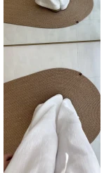 Elsa Pamuk Kumaş Bluz - Pantolon Takım - Beyaz - 42501 - 42601