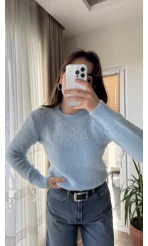 Emilie Taşlı Yumoş Kazak Mavi