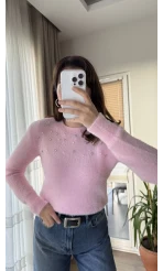 Emilie Taşlı Yumoş Kazak Pembe