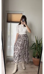 Lastikli Empirme Şifon Etek