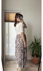 Lastikli Empirme Şifon Etek