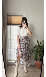 Lastikli Empirme Şifon Etek