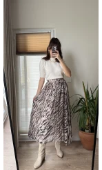 Lastikli Empirme Şifon Etek