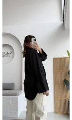 Esmeralda Büyük Cepli Gömlek - Siyah - Kod: 2143