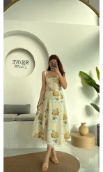 Etekleri Dantel Detay Elbise