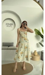 Etekleri Dantel Detay Elbise