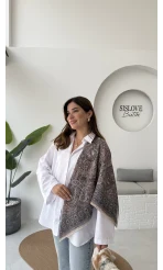 Etnik Desenli Kahve Fular/Eşarp