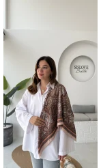 Etnik Desenli Vizon Fular/Eşarp