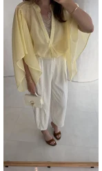 Etoile Dökümlü Taşlı Pantolon - Ekru - Kod: 51434