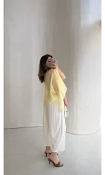 Etoile Dökümlü Taşlı Pantolon - Ekru - Kod: 51434