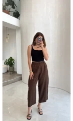 Etoile Dökümlü Taşlı Pantolon - Kahve - Kod: 51434