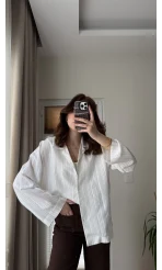 Fast Çizgi Detay Gömlek Beyaz (KOD:4956)