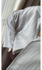 Fast Çizgi Detay Gömlek Gri (KOD:4956)