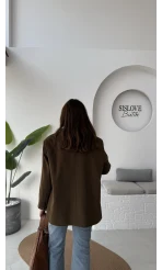 Faylinn Vatkalı Blazer Ceket - Kahverengi - Kod: 7437