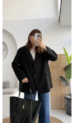 Faylinn Vatkalı Blazer Ceket - Siyah - Kod: 7437