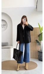 Faylinn Vatkalı Blazer Ceket - Siyah - Kod: 7437