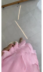Felicity Astarlı Pelerin Elbise - Pembe - Kod: 3450