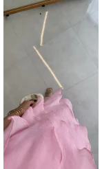 Felicity Astarlı Pelerin Elbise - Pembe - Kod: 3450