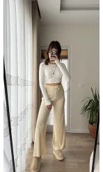 Fitili Triko Eşofman Altı Bej