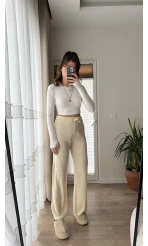 Fitili Triko Eşofman Altı Bej