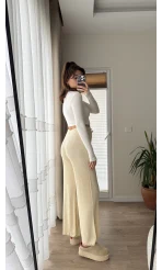 Fitili Triko Eşofman Altı Bej