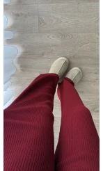 Fitili Triko Eşofman Altı Kırmızı