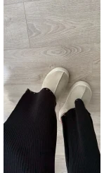 Fitili Triko Eşofman Altı Siyah