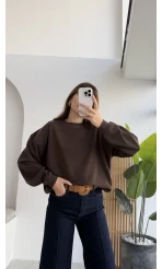 Fitilli Sweat - Kahverengi - Kod: 1053