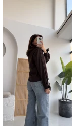 Fiyonk Detay Gömlek - Acı Kahve - KOD:2153