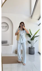 Flam Bebe Mavisi Keten Takım