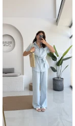 Flam Bebe Mavisi Keten Takım