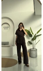 Flam Kahve Keten Takım