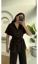 Flam Kahve Keten Takım