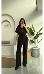 Flam Kahve Keten Takım