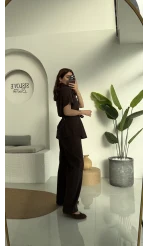 Flam Kahve Keten Takım