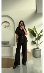 Flam Kahve Keten Takım