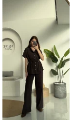 Flam Kahve Keten Takım