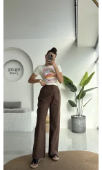 Floryn Cepli Pantolon - Kahve - 3756