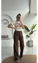 Floryn Cepli Pantolon - Kahve - 3756