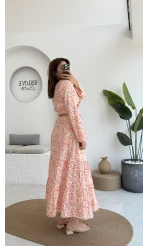 Flow Çiçekli Etekli Takım - 250474 - Turuncu