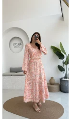 Flow Çiçekli Etekli Takım - 250474 - Turuncu