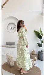 Flow Çiçekli Etekli Takım - 250474 - Yeşil