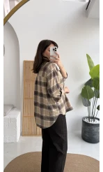 Fular Bağlamalı Taşlı Gömlek - Taş - Kod: 2180