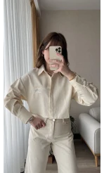 Gabardin Krem Gömlek Ceket